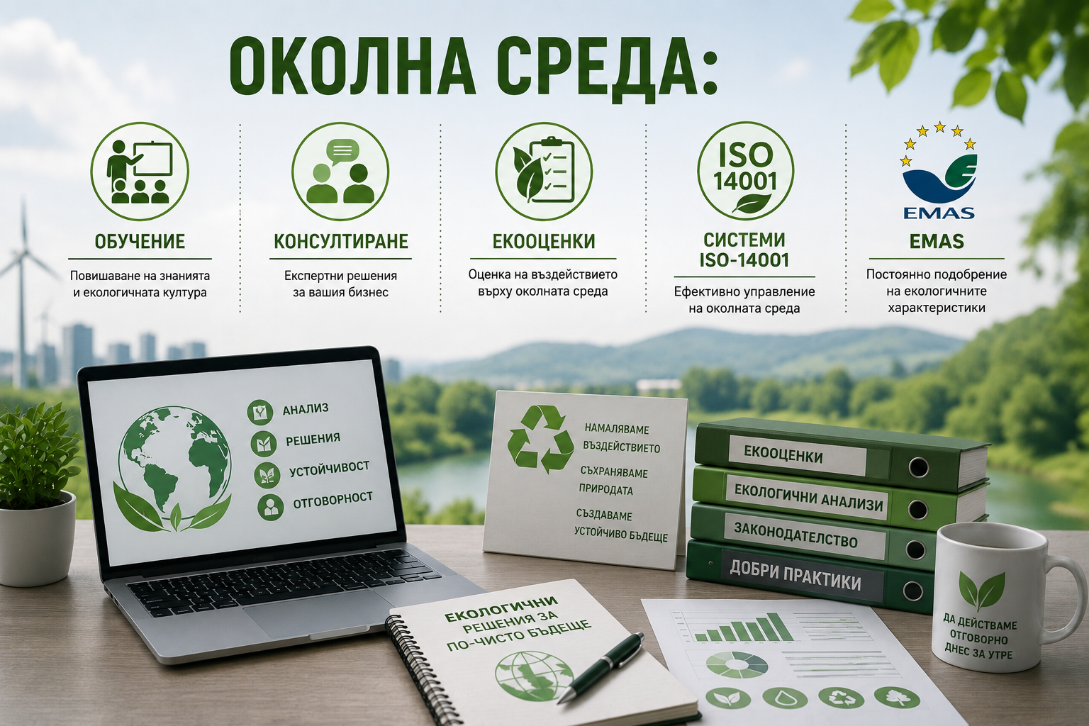 ОКОЛНА СРЕДА: обучение; консултиране; екооценки; системи ISO